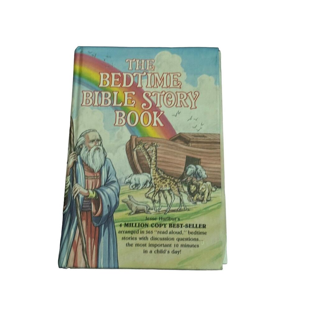 Bedtime Bible Story Book VTG 1989 HC‎ Kids Jesse L. Hurlbut 365 Days READ NOTE